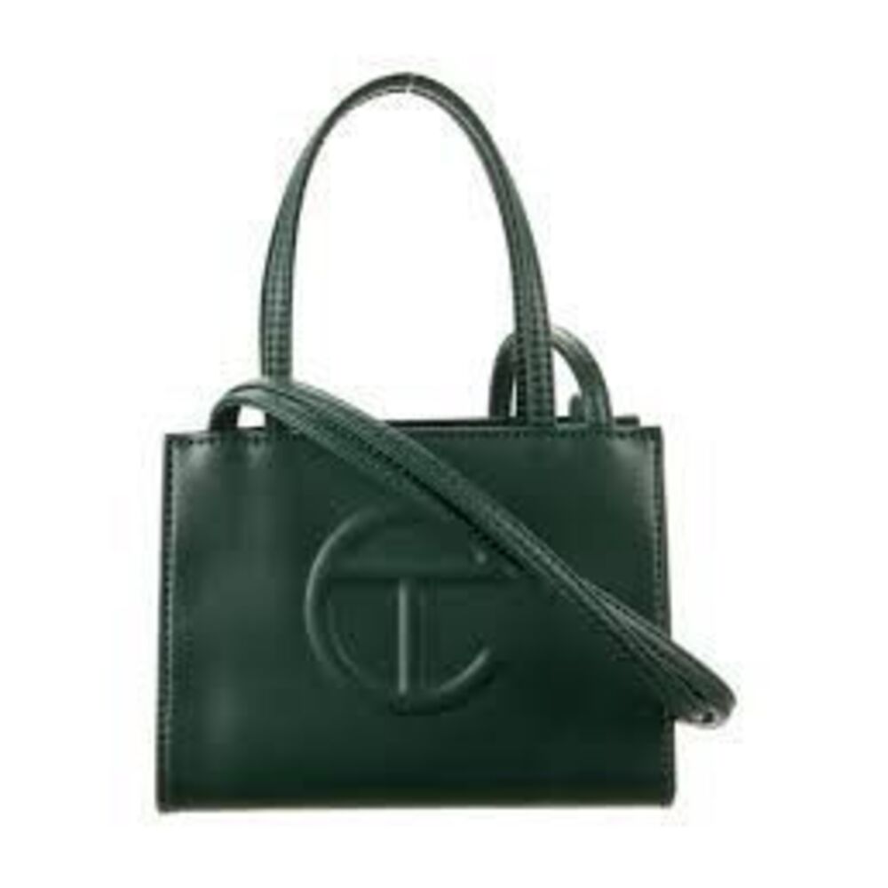 Telfar Small Shopping Bag Purse Dark Olive Green Crossbody Faux Leather NWT